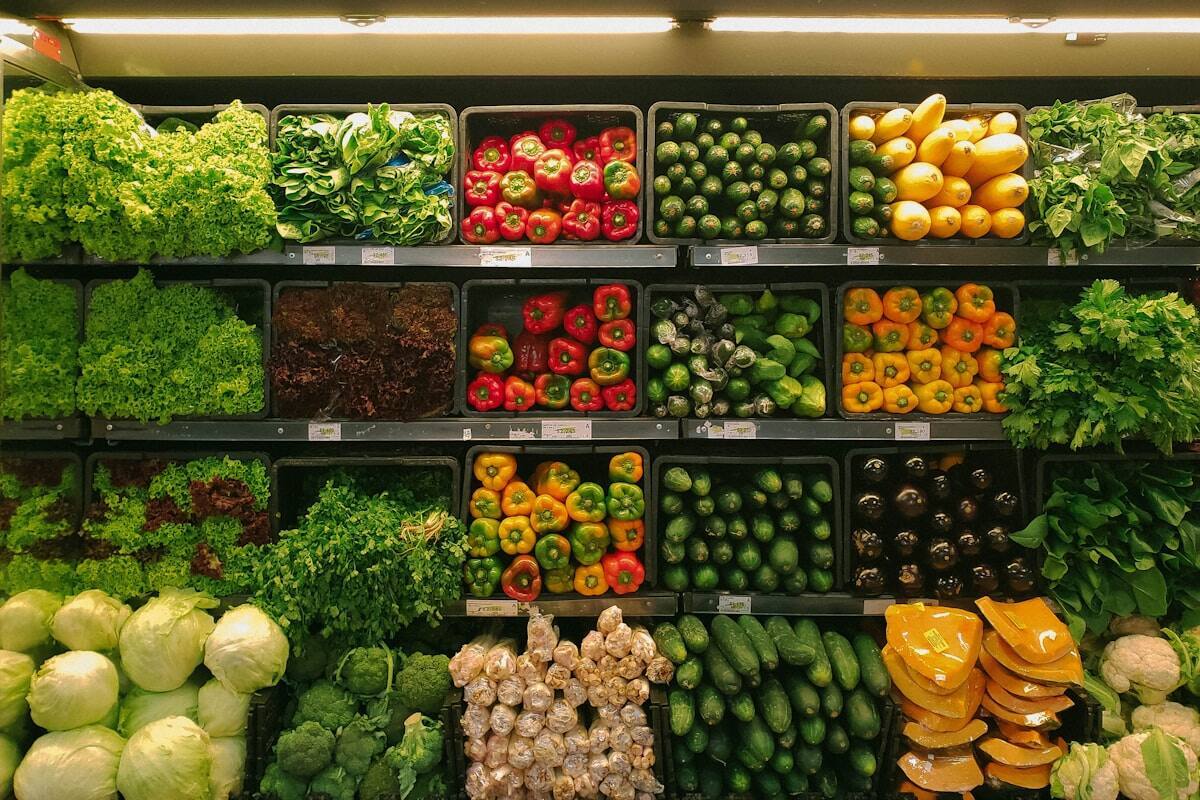 Supermarket produce aisle — LS Central grocery tenant on Novacare